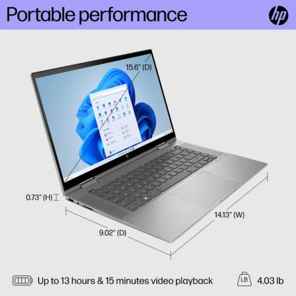 HP ENVY 15-EY1077WM X360 RYZEN 5 15.6" FULL HD TOUCHSCREEN/W11 SILVER ROTATIONAL LAPTOPS IN LEBANON