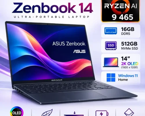 ASUS ZENBOOK 14 RYZEN AI 9 465 16GB 512GB 14INCH  2K OLED W11 lightweight 1.2KG
