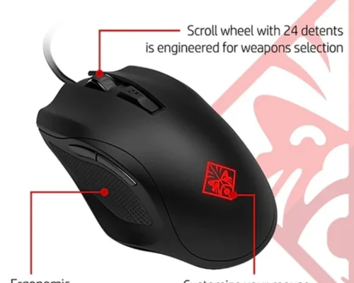 HP Omen 400 Wired USB Gaming Mouse 7WX99AV Optimized Mechanical Switches
