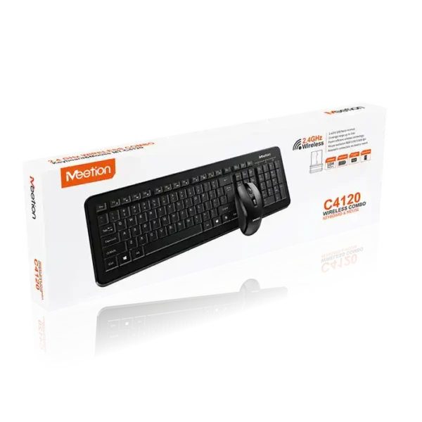 Wireless KEYBOARD & MOUSE MEETION C4120 | 2.4GHz USB Nano receiver | Coverage ranges up to 10m | Mouse resolution 800/1200/1600dpi