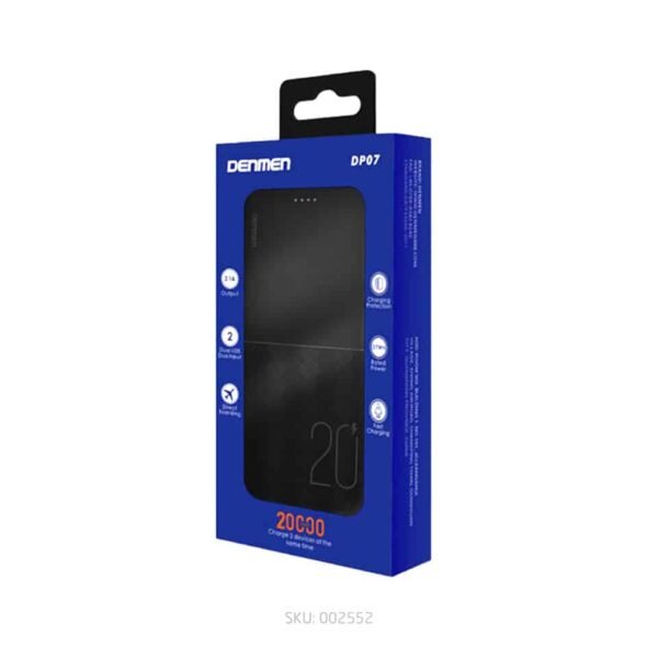 call POWER BANK Denmen DP07 HIGH QUALITY 20000mAH 2USB + 1 TYPE C - Image 2