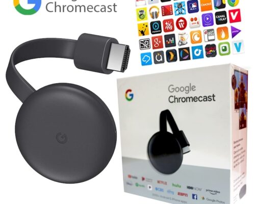 Google Chromecast-3 3rd Gen Digital HD Streaming Media Player TV, Streaming Media Player Device TV, Supports YouTube, Netflix, Hulu More