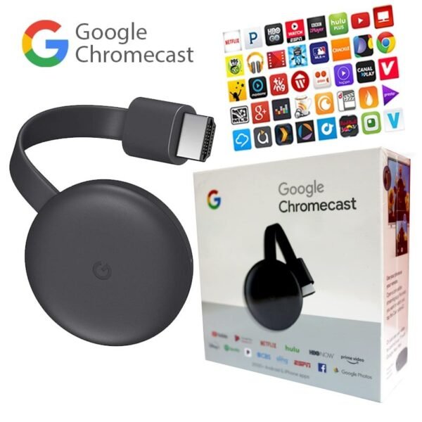 Google Chromecast-3 3rd Gen Digital HD Streaming Media Player TV, Streaming Media Player Device TV, Supports YouTube, Netflix, Hulu More