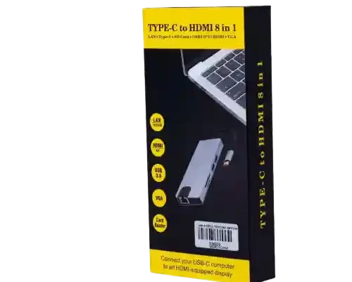 type c to hdmi USB, VGA, HDMI, Type-C 8 in 1 adapter hub converter