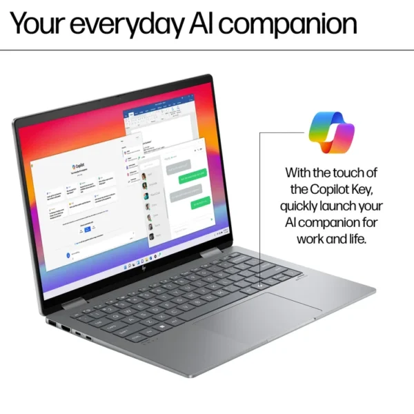B6ZG1U8R HP ENVY X360 14 AMD Ryzen 7 8840HS 1TB SSD 32GB DDR5 14.0 Inch Touch 1920x1200 AMD Radeon Graphics Silver W11H Business Laptop 1 year warranty Laptop in Lebanon