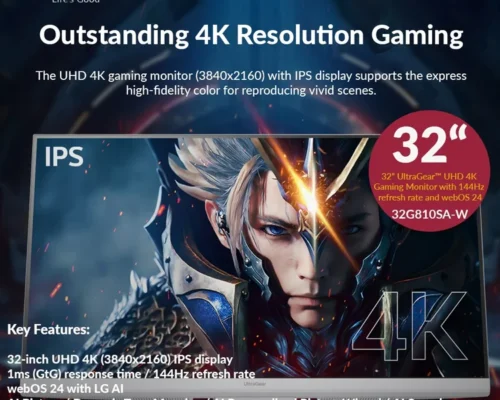 LG OUSTANDING 4K RESOLUTION GAMING 32 INCH UHD  IPS DISPLAY AI PICTURE DYNAMIC TONE MAPPING AI PERSONALIZED