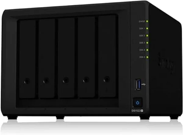 Synology DS1522+ 5-Bay DiskStation NAS (AMD Ryzen R1600 8GB Ram 4xRJ-45 1GbE LAN-Port) 5-Bay 20TB Bundle with 5X 4TB WD Red Plus Accessories IN LEBANON