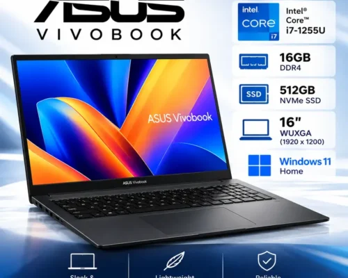 ASUS VIVOBOOK INTEL i7-1255U 10CORE 16GB 512GB NVME 16″ WUXGA/WIN11 BLACK