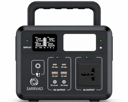ATC Portable Power Station 288Wh/90000mAh LiFePO4 Battery 300W Pure Sine Wave AC Output 100W Type-C PD Fast Charging Solar Generator