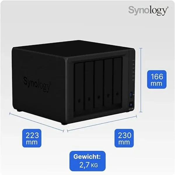 Synology DS1522+ 5-Bay DiskStation NAS (AMD Ryzen R1600 8GB Ram 4xRJ-45 1GbE LAN-Port) 5-Bay 20TB Bundle with 5X 4TB WD Red Plus Accessories IN LEBANON