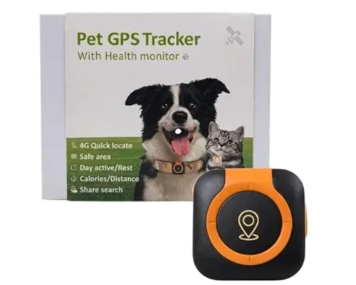 Pet GPS tracker with health monitor 4G quick locate safe area day active /rest calories/distance share search