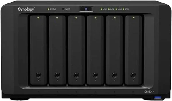 Synology DiskStation DS1621+ NAS Server with Ryzen 2.2GHz CPU, 4GB Memory, 6-Bay, 24TB Bundle with 6X 4TB WD Red Plus Accessories IN LEBANON
