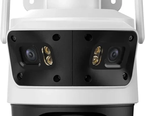 imou triple lens camera OUTDOOR SMART SECURITY CAMERA ALGO PLAY DUAL MICRO-SD CARD SLOTS RED-BLUE WARNING LIGHTS