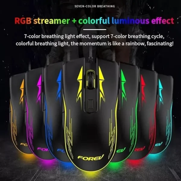 FORVE Generic FV-509 HighEnd Gaming Mouse RGB Breathable Backlit LED - 6400 DPI - For PC GAMING MOUSE IN LEBANON