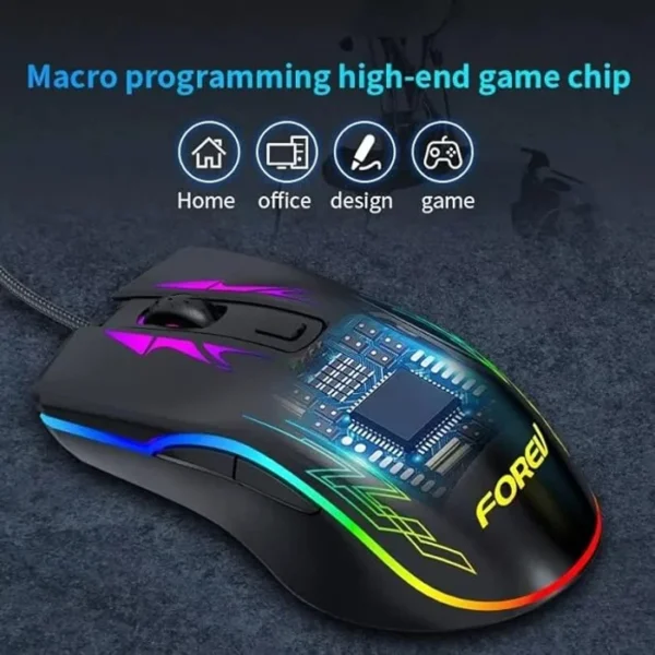 FORVE Generic FV-509 HighEnd Gaming Mouse RGB Breathable Backlit LED - 6400 DPI - For PC GAMING MOUSE IN LEBANON