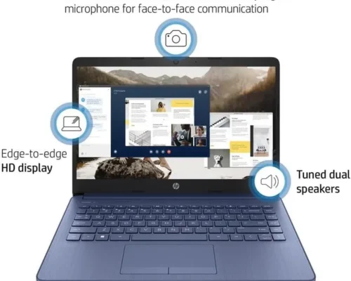 HP 14 INTEL CELERON Dual-Core/8GB/64NVME+128GB SCDARD/14″INCH/WINDOWS BLUE Up to 8 hours