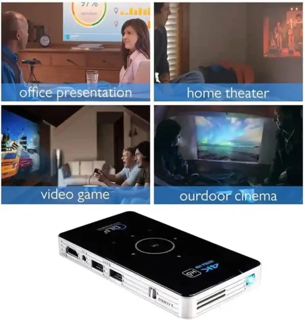Mini Portable Pocket Smart Projector,4K 3D Full HD 1080P Smart DLP Mini Projector LED WiFi Home Theater HDMI IN LEBANON