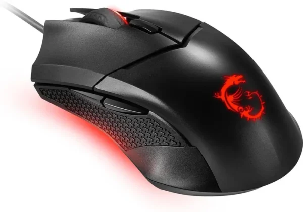 MSI Clutch GM08 Gaming Mouse 4200 DPI Optical Sensor 3 Adjustable Weights Red LED Lighting Symmetrical Design Black GAMING MOUSE IN LEBANON