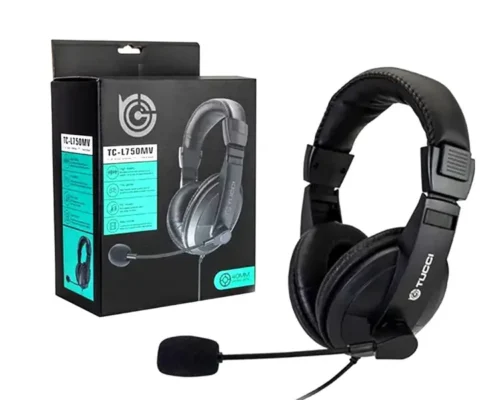 Tucci tc-l750mv stereo gaming headphons with microphone for pc 40mm black, Wired