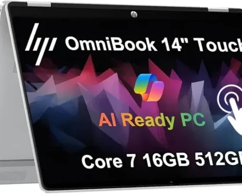 HP OmniBook 5 X360 2IN1 Ai Intel Core 7-150U 512GB SSD 16GB 14″ FHD+ Touch graphics W11H SILVER