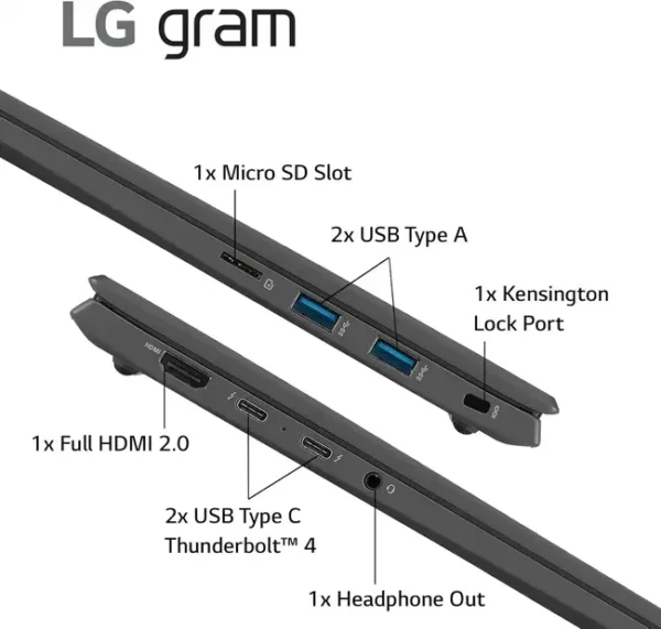 LAPTOP LG GRAM 15Z90Q-P.AAS7U1 LIGHTWEIGHT I7-1260P 16GB 512NVME 15.6 TOUCH GRAY W11H Business laptop lebanon