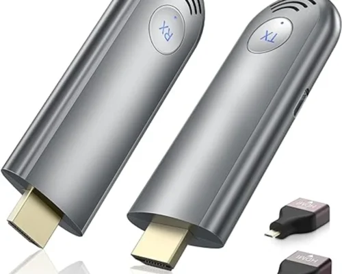 Wireless HDMI Transmitter    and Receiver 2.4G/5G Wireless HDMI Extender Kit for Streaming Video and Audio to Monitor from Laptop/PC/TV Box/Projector