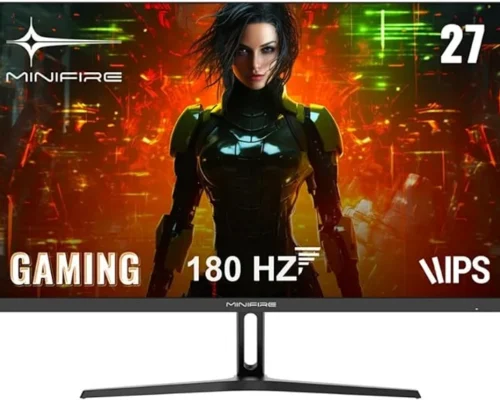 Minifire Gaming Monitor 27 Inches 165 Hz 1 ms PS, 2 x HDMI 2.0/1 x DP 1.4 Ports, FHD, sRGB