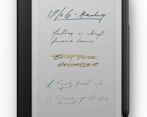 reMarkable Paper Pro Move 7.3″ Paper Tablet with Marker Plus and Premium Leather Book Folio, Black