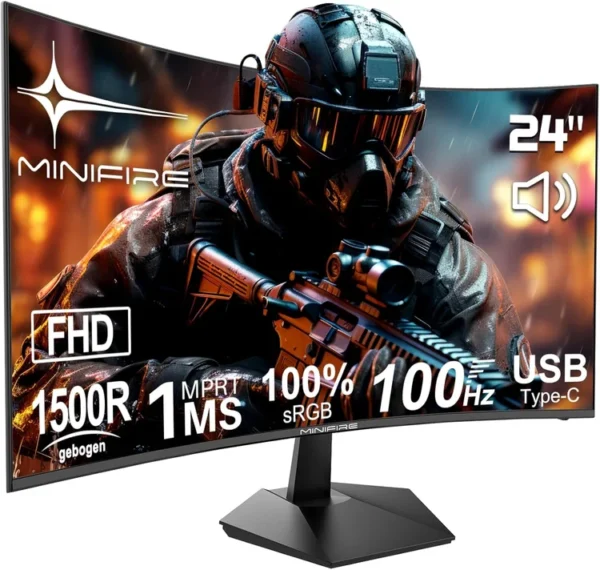 MINIFIRE MF24 C1 CURVED, FHD, 100Hz, TYPE C+HDMI, VESA screen in lebanon