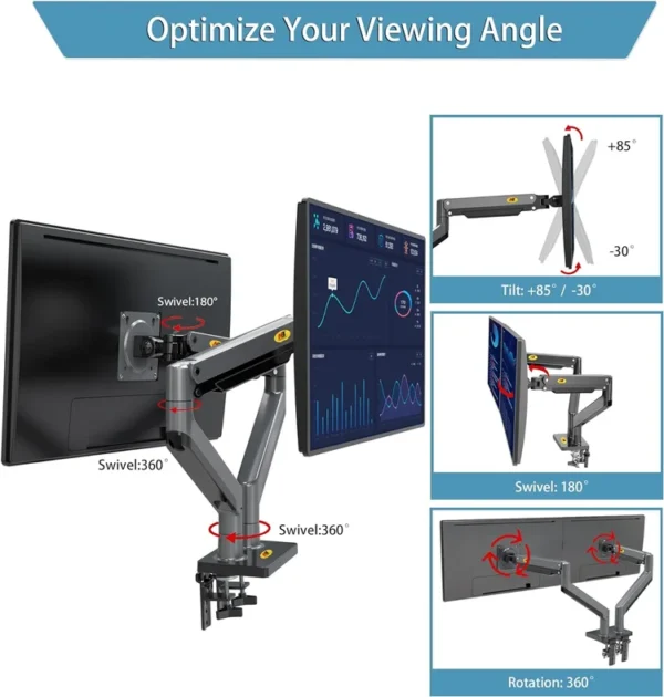 Dual Monitor, 22”-32”, Arm Ultra Wide Full Motion Swivel Mount Accessories IN LEBANON