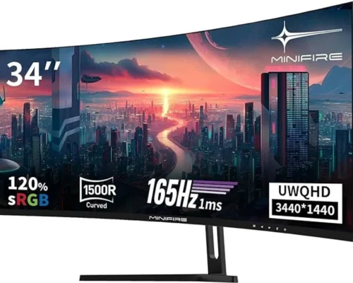 Minifire 34-Inch UWQHD Curved Gaming Monitor 165 Hz