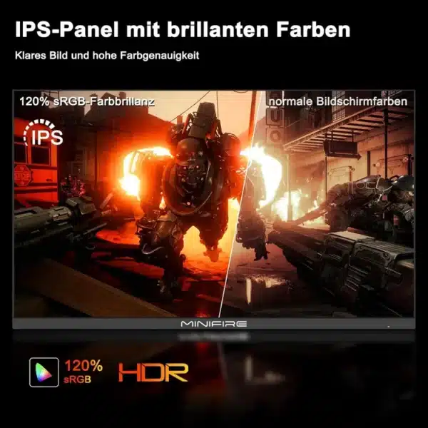 Minifire 27 Inch Gaming Monitor MF27F4Q 180Hz, WQHD 2560x1440, 2K PC Screen with Fast IPS, 1ms MPRT, HDR, 120% sRGB, FreeSync, VESA 100x100 Compatible, Tilt