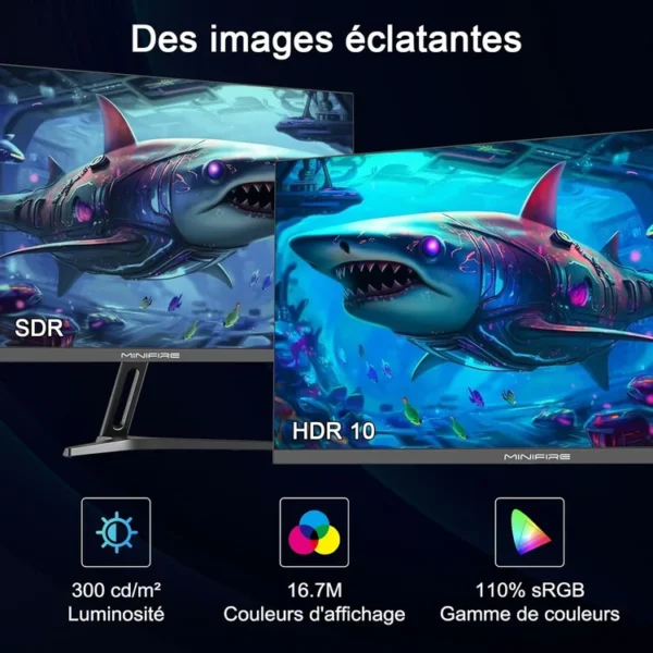 MINIFIRE MF22F2 Minifire MF22F2 22 Inch FHD (1920 x 1080) Gaming Monitor, IPS 75Hz, 5ms, 110% sRGB, Low Blue Light Mode, 178° Viewing Angle, Ultra Edge Mode Design, Adaptive-Sync, VGA and HDMI monitor lebanon