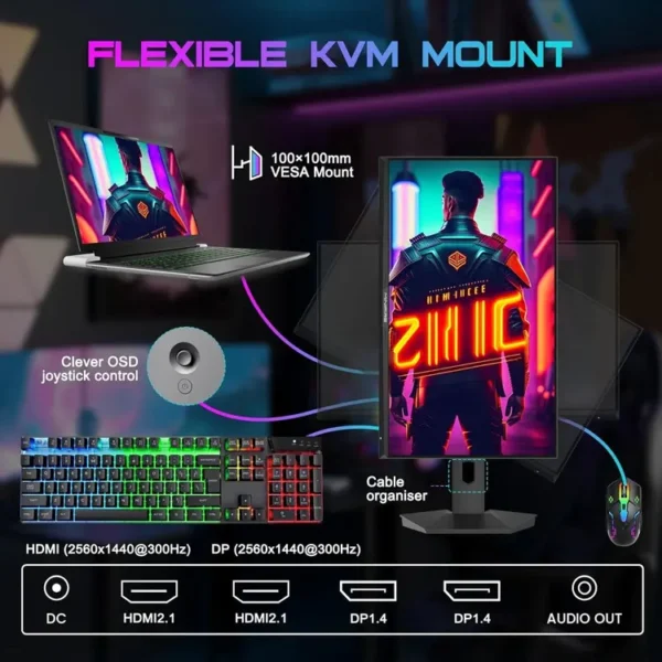 MINIFIRE MF27F6Q 27"2K WQHD 2560X1440 180HZ HDMIX2+DPX2 USB X3 ROTATIONAL