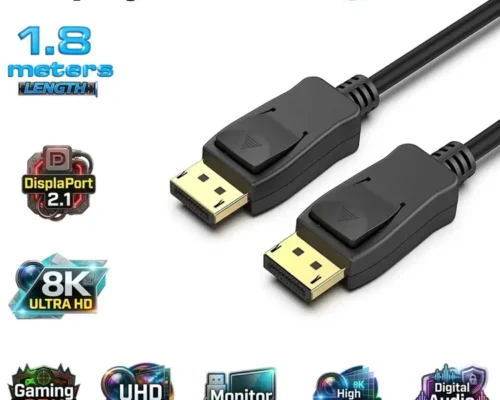 DisplayPort 2.1 Cable 8K 1.8 Meter – High Performance DP Cable For Gaming PCs