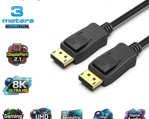 DisplayPort 2.1 Cable 8K 3 Meter – High Performance DP Cable For Gaming PCs, 8K/4K Monitors
