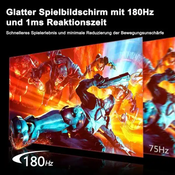 Minifire 27 Inch Gaming Monitor MF27F4Q 180Hz, WQHD 2560x1440, 2K PC Screen with Fast IPS, 1ms MPRT, HDR, 120% sRGB, FreeSync, VESA 100x100 Compatible, Tilt