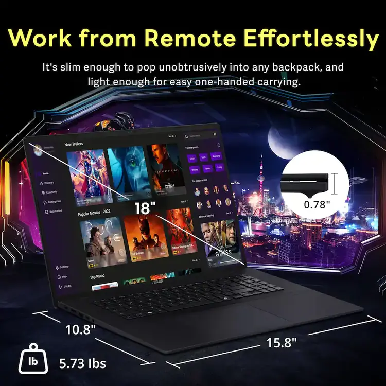 ASUS Vivobook 18 M1807HA-DS79 RYZEN 7-260 32GB 1TB NVME 18 WUXGA 144HZ AMD Radeon Quiet Blue WIN 11 Pro