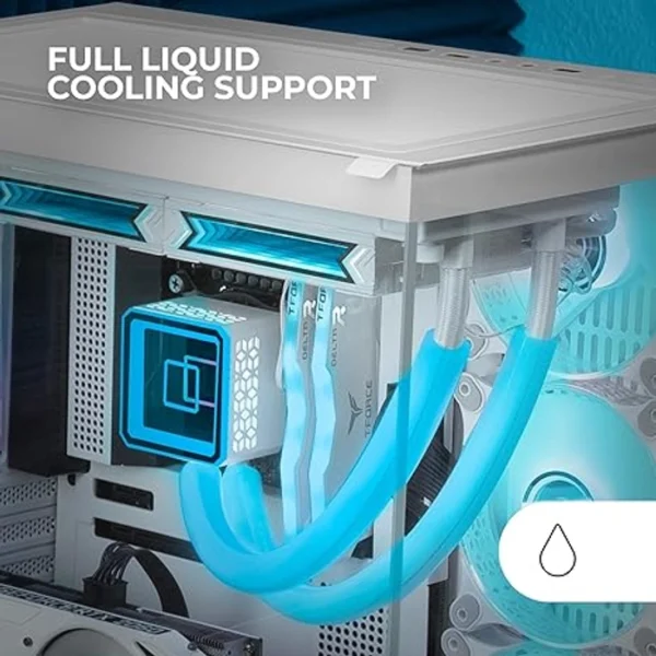 MARS GAMING MC-ULTRA XXL PREMIUM CUSTOM E-ATX CASE MCULTRAW ARGB DUAL STRIPES DUAL VERTICAL CHAMBER WHITE GAMING DESKTOP IN LEBANON