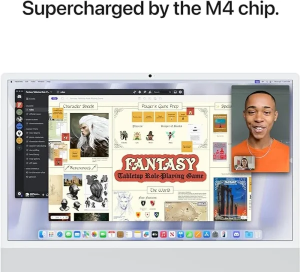 IMAC Apple M4 MWUV3LL/A 10-Core Chip 16GB 512GB SSD EN 24" 4480 x 2520 Retina Display 10-Core GPU | 16-Core Neural Engine "macOS with Apple Intelligence/Magic Keyboard & Magic Mouse SILVER IMAC IN LEBANON