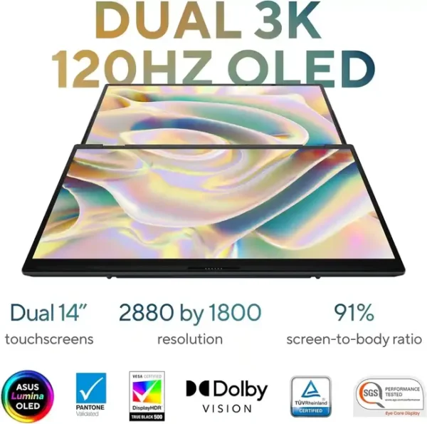 ASUS-ZenBook UX8406MA-PS99T 90NB12U1-M000D0 intel Core Ultra 9 185H 32GB 1TB 14"3K OLED 120Hz Touchscreen Intel Arc Graphic business laptop lebanon