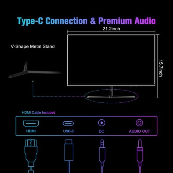 MINIFIRE MF24 X3 FHD, 100Hz, TYPE C+HDMI+DP, SPK, VESA screen in lebanon