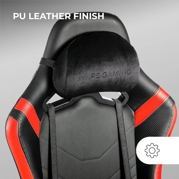 MARS GAMING MGC-PRO PROFESSIONAL GAMING CHAIR MGCPROBR SQUARE ARMREST NECK + BACK SOFT-TOUCH CUSHIONS LEATHERETTE RED GAMING CHAIRS IN LEBANON