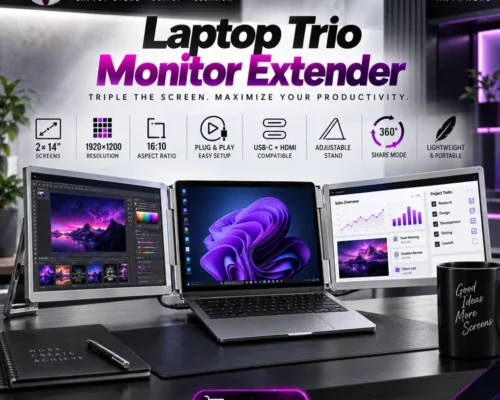 Laptop Trio Monitor Extender Dual 14-inch 1920×1200 16 10 Displays Plug-and-Play USB-C HDMI