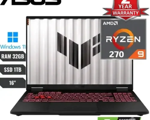 ASUS TUF A16 AMD Ryzen™ 9 270 4.0GHz 32gb 1TB SSD 16″ FHD 165Hz RTX™ 5070 8GB