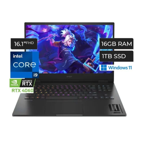 HP OMEN 16-WF0083 GAMING Core i9-13900HX 2.2GHz 16GB 1TB SSD NVMe 16.1" FHD (1920x1080) 165Hz NVIDIA® RTX 4060 8GB SHADOW BLACK BT WIN11 GAMING LAPTOP IN LEBANON