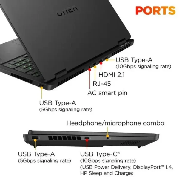BP1Q1UA#ABA HP OMEN 16 Gaming Laptop, AMD Ryzen 9 8940HX, 1TB SSD, 32GB DDR5, 16.0 Inch, 1920x1200, Nvidia GeForce RTX 5060 8GB, W11H, Shadow Black, 1 Year Warranty
