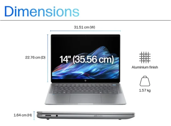 14-FD0023DX Hp OmniBook Ultra 14 AMD Ryzen™ AI 9 375 32 GB 2 TB SSD 14 2.2K (2240 x 1400) TOUCHSCREEN AMD Radeon™ Graphics Meteor Silver Win11 Business Laptop 1 year warranty Laptop in Lebanon