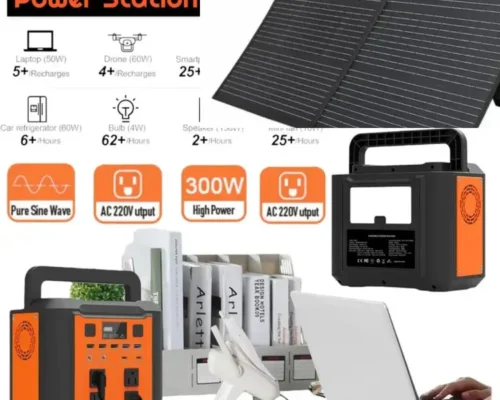 Power Station Portable AC and DC 90,000mah 300W + Portable external Solar Panel 100W Foldable & Outdoor