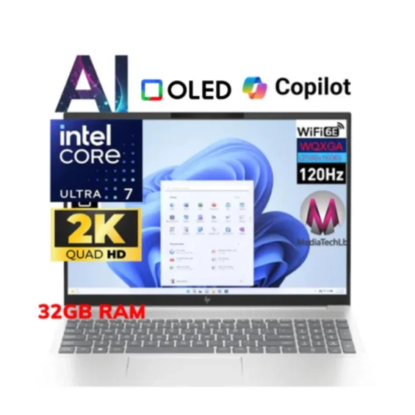 HP PAVILION 16 B75RZU8R#ABA U7-155H 32GB 512GB 16.0 2K WQXGA BKLT LAPTOP IN LEBANON